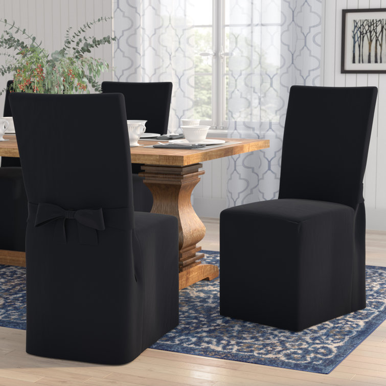 Charlton Home® Box Cushion Dining Chair Slipcover & Reviews Wayfair